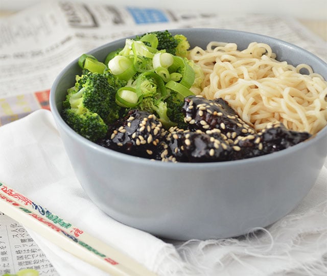 Noodles met Mongolian Beef en Broccoli