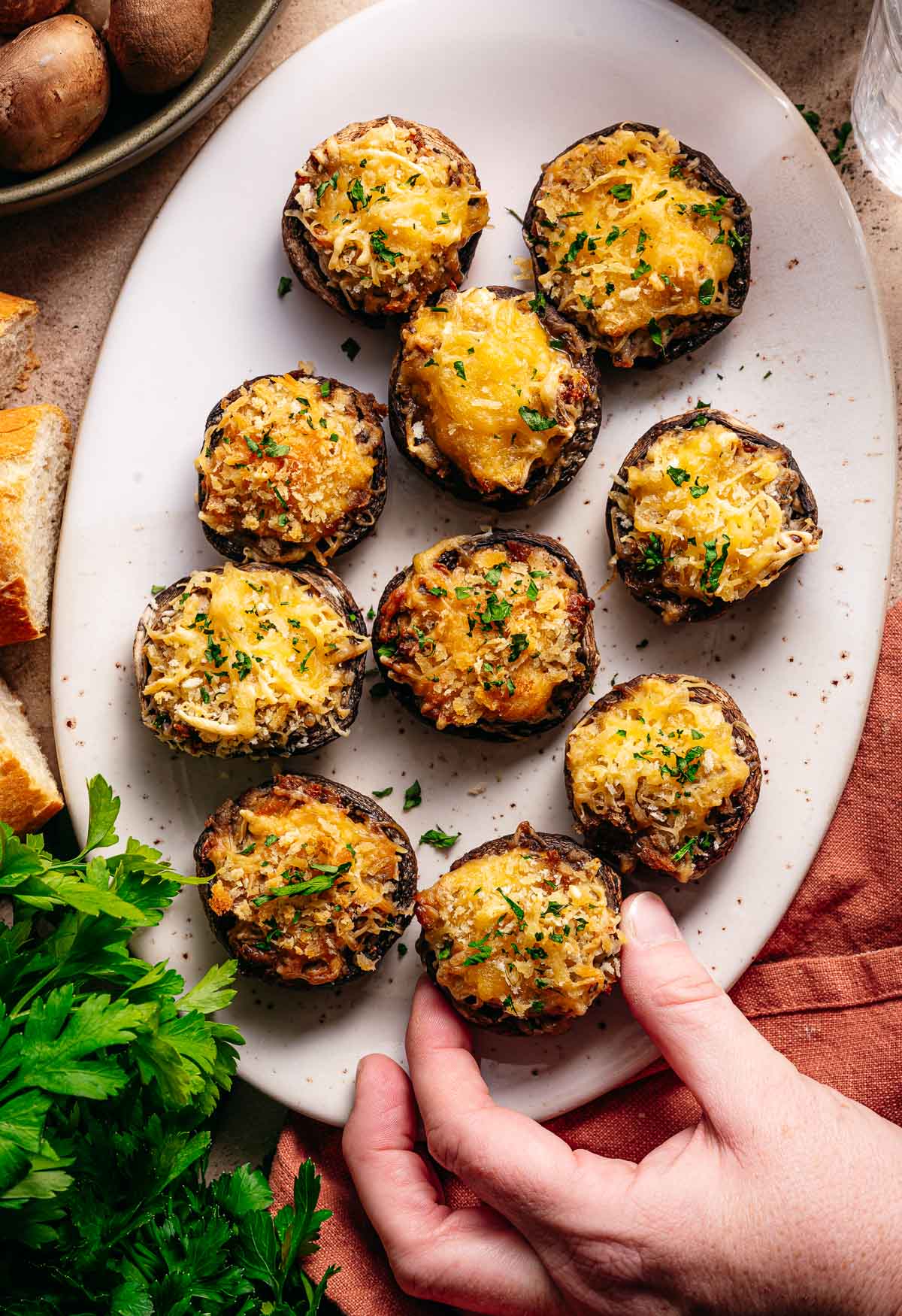 Gevulde champignons voorgerecht of hapje