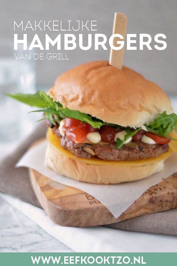 Hamburgers van de grill Pinterest