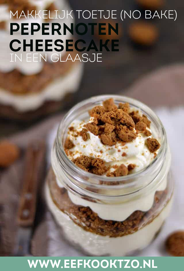 Pepernoten cheesecake in een glaasje Pinterest Collage