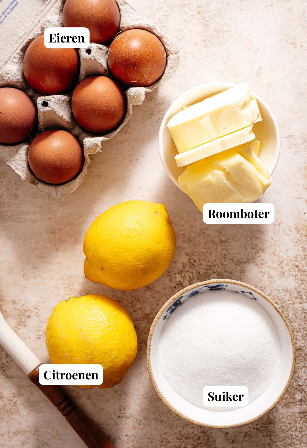 Ingredienten voor lemon curd