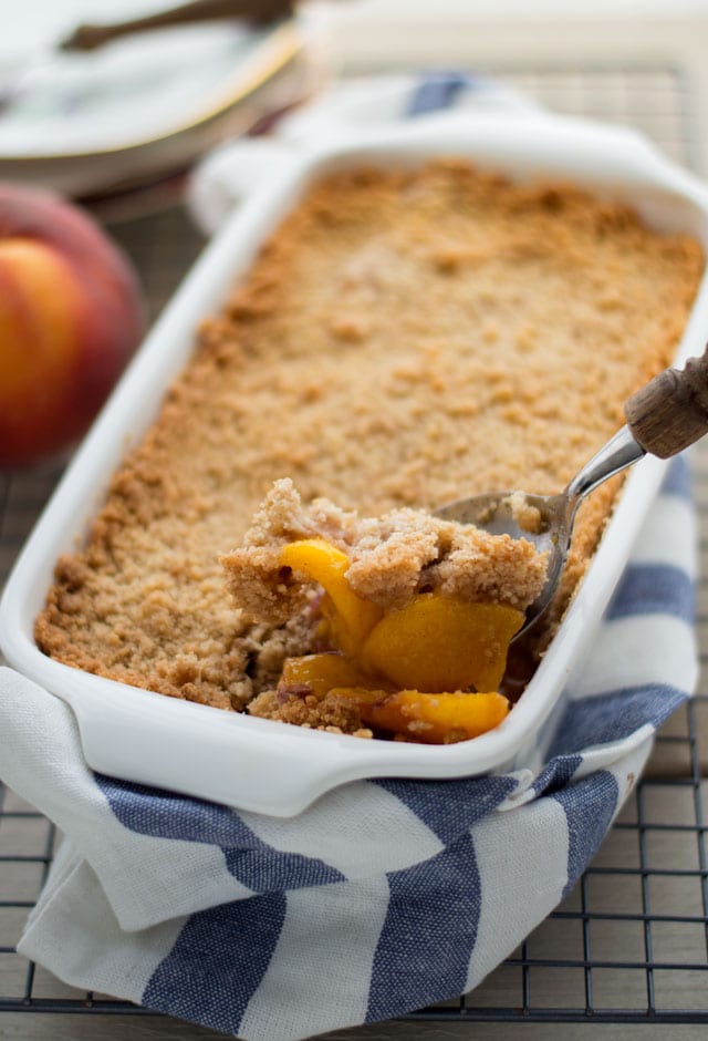 Perziken kruimeltaart