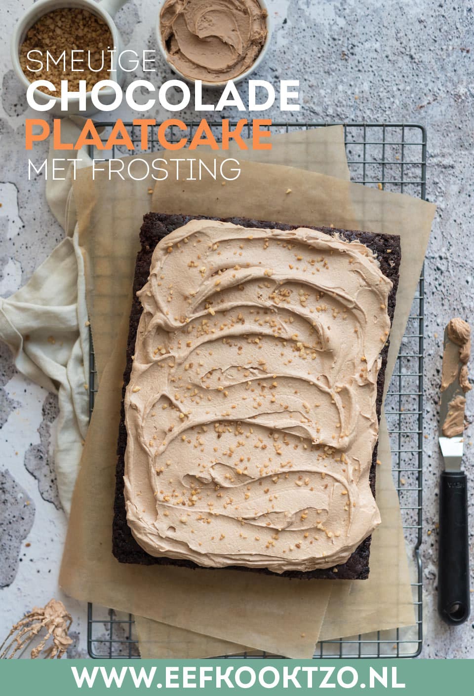 Chocolade plaatcake Pinterest collage