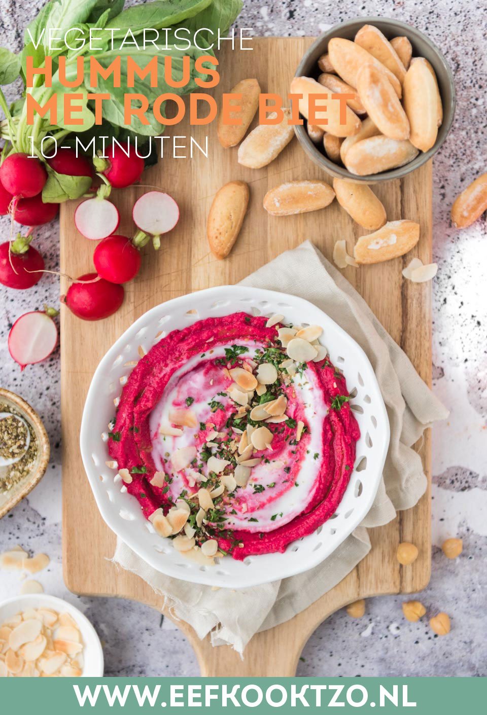 Hummus met rode biet Pinterest Collage