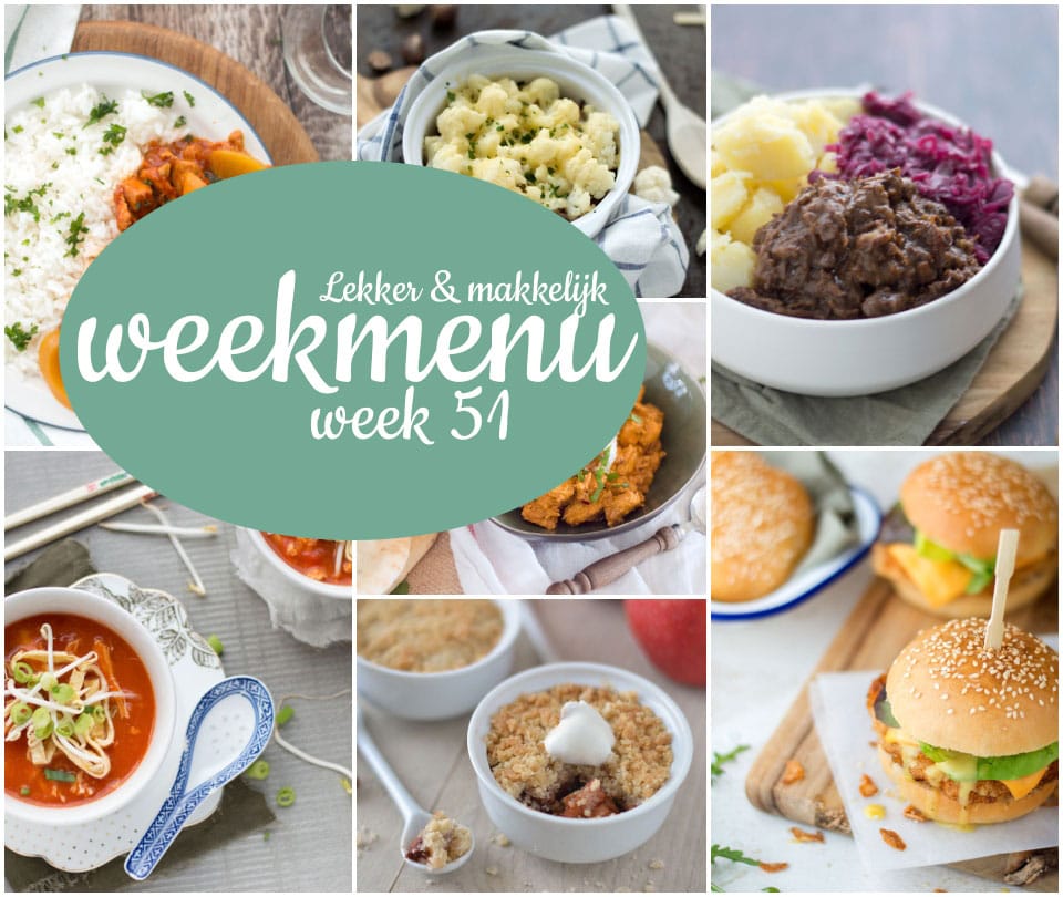 Lekker en makkelijk weekmenu – week 51