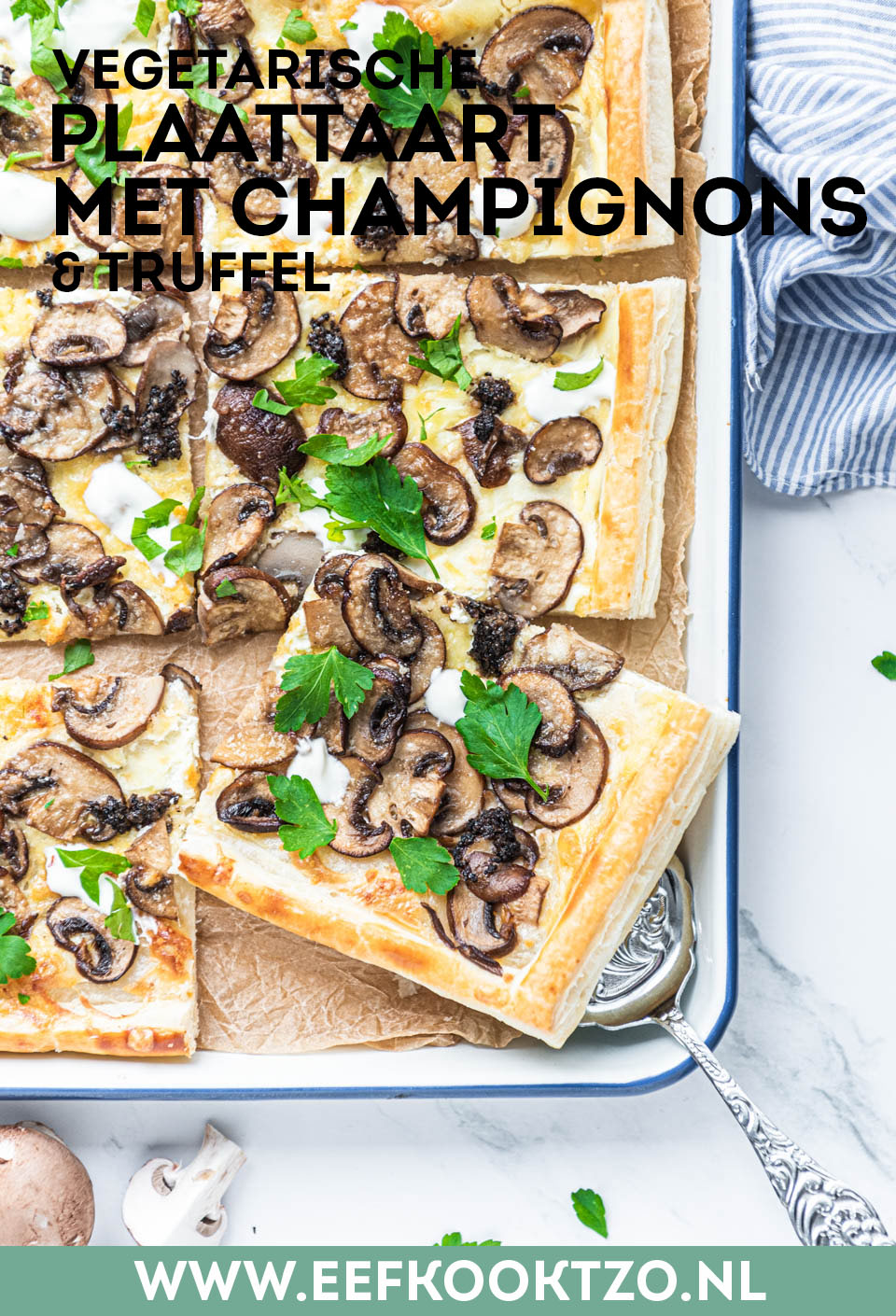 Plaattaart met champignons en truffel Pinterest Collage