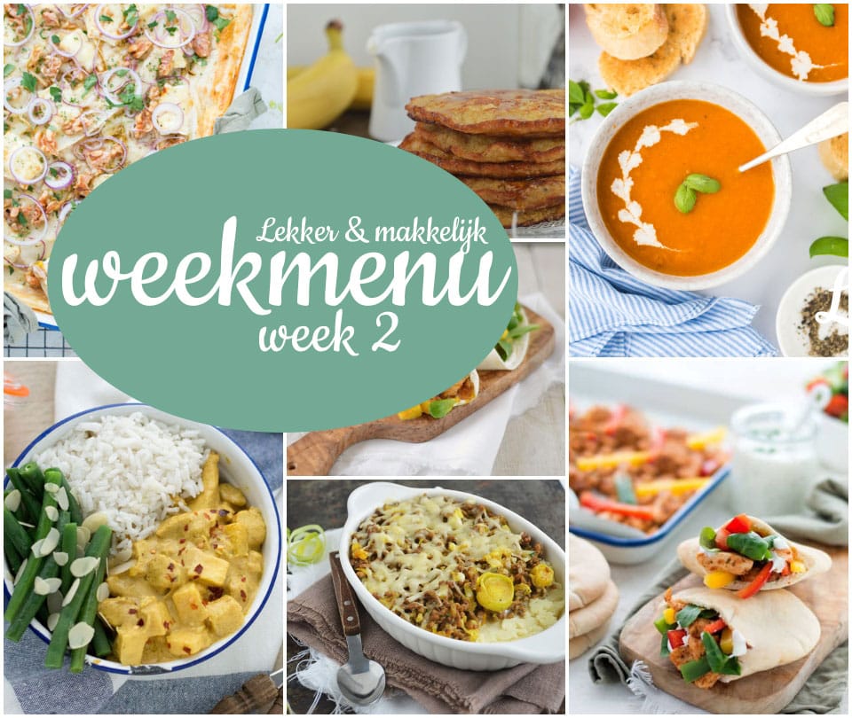 Lekker en makkelijk weekmenu – week 2