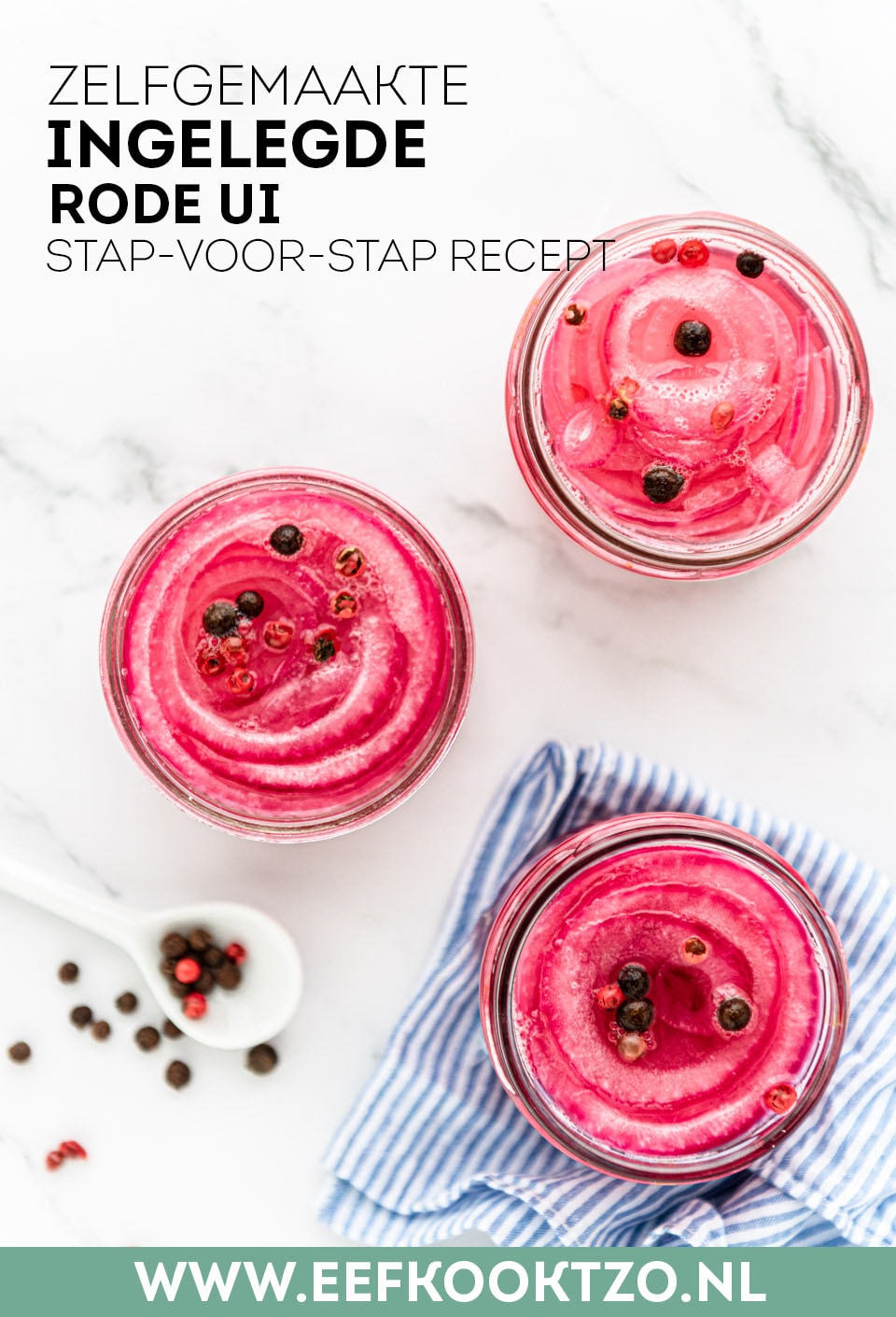 Ingelegde rode ui Pinterest Collage