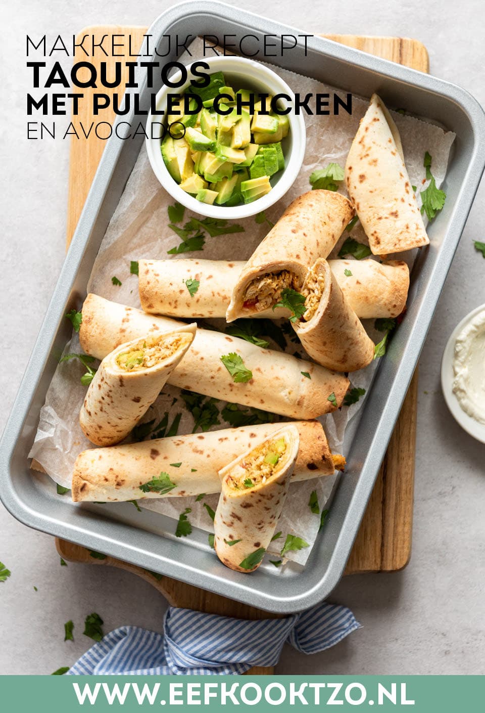 Taquitos met kip Pinterest collage