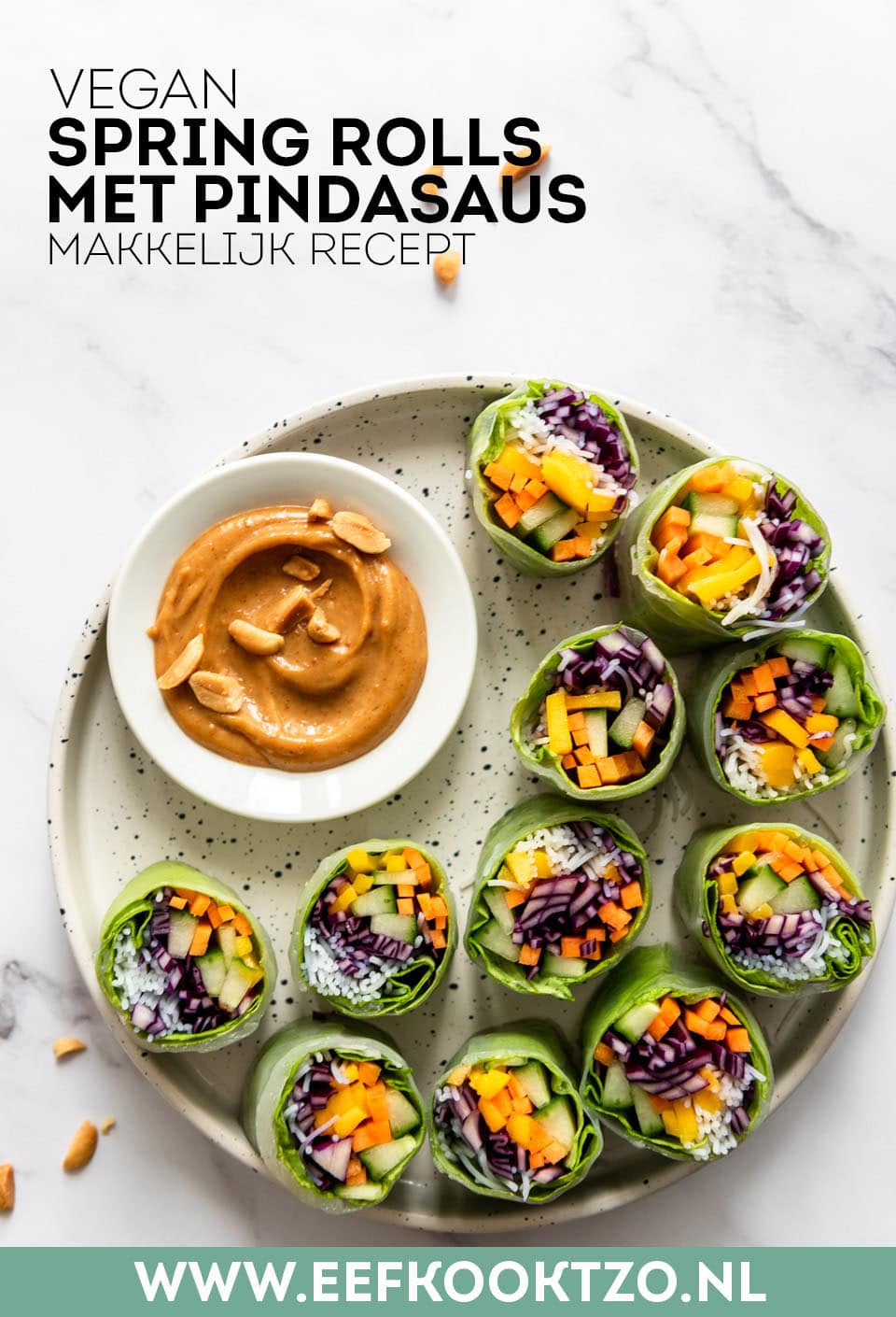 Vegan spring rolls Pinterest Collage