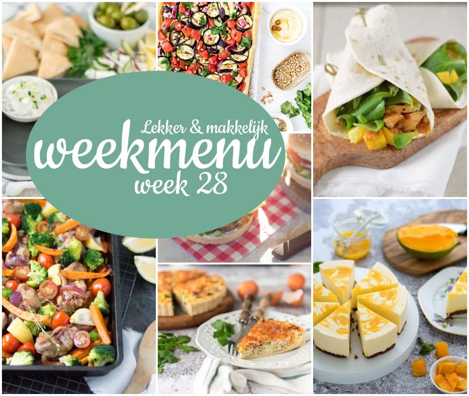 Lekker en makkelijk weekmenu – week 28
