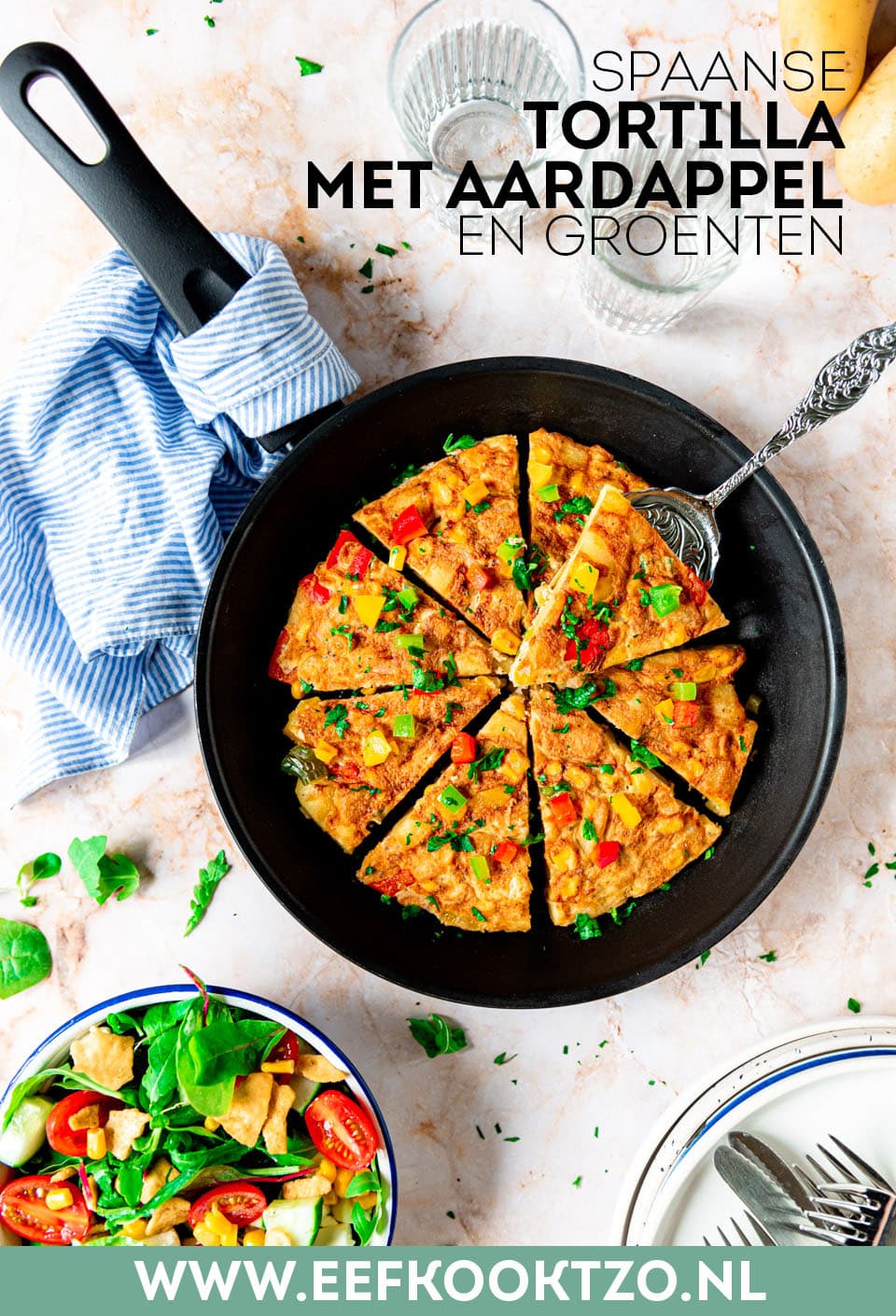Spaanse tortilla met aardappel Pinterest Collage