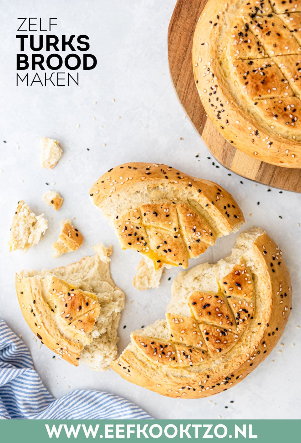 Turks brood zelf maken Pinterest Collage