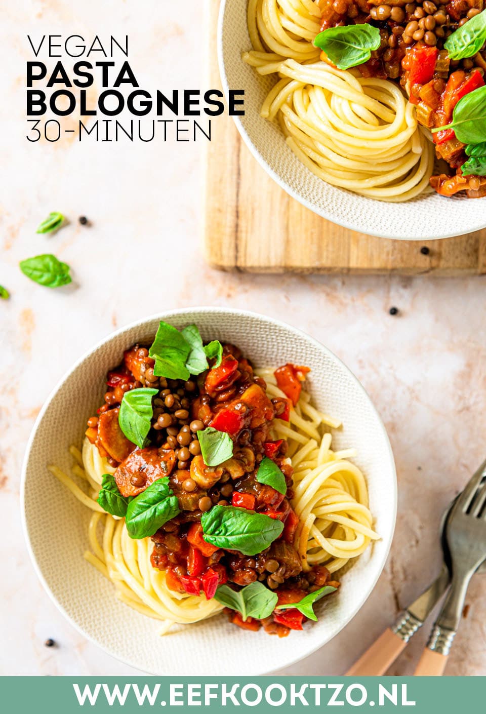 Vegan spaghetti bolognese Pinterest Collage