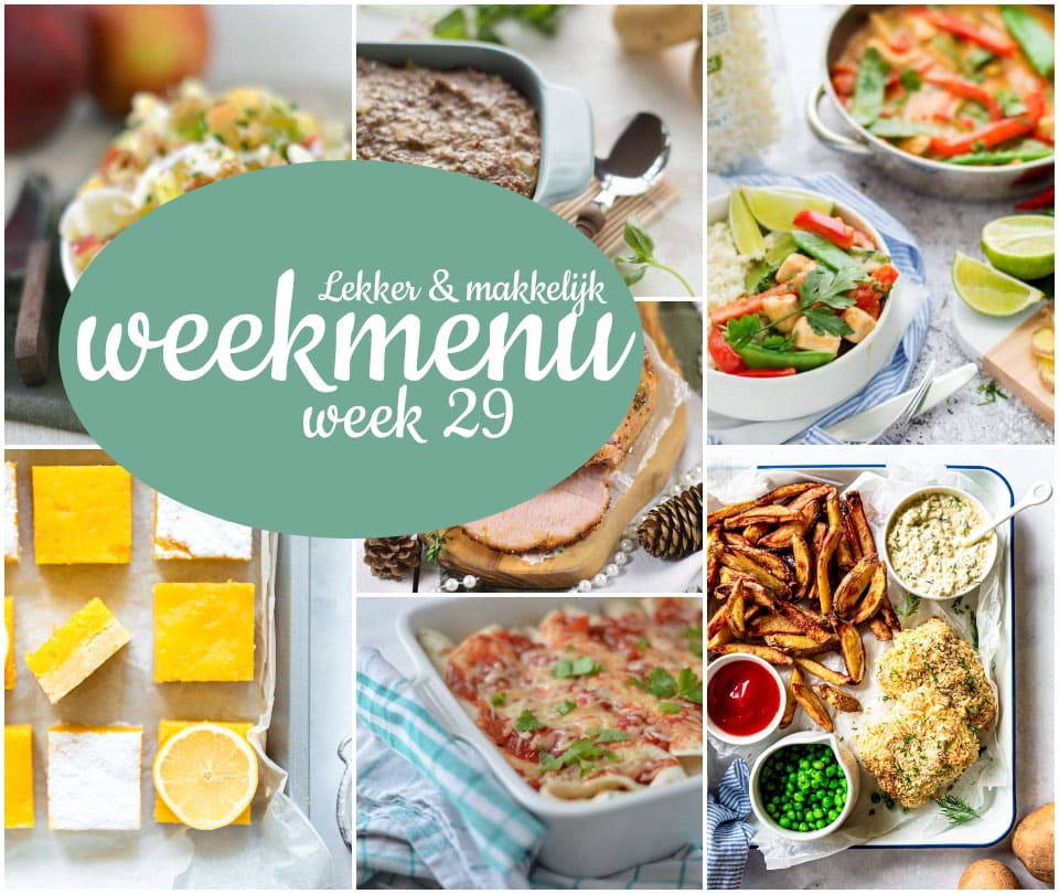 Lekker en makkelijk weekmenu – week 29