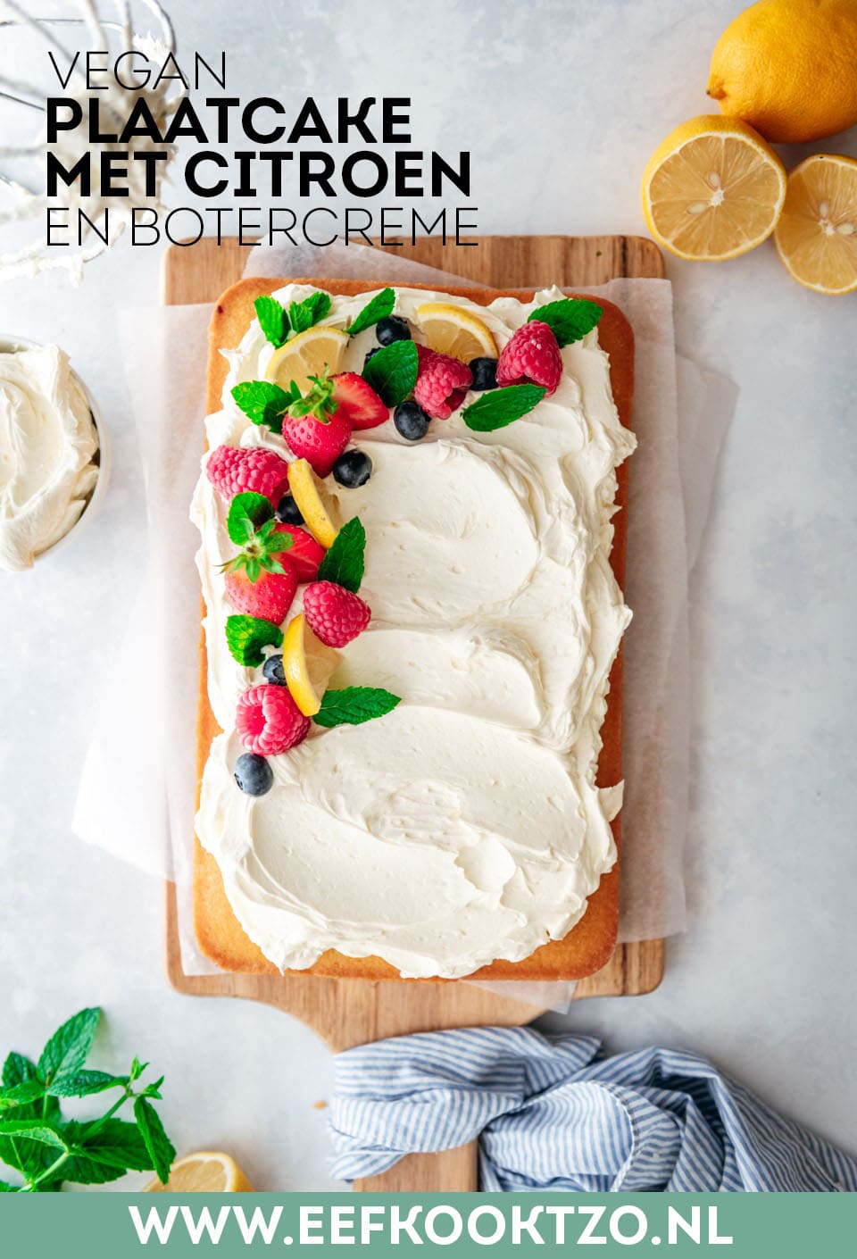 Plaatcake met citroen Pinterest Collage