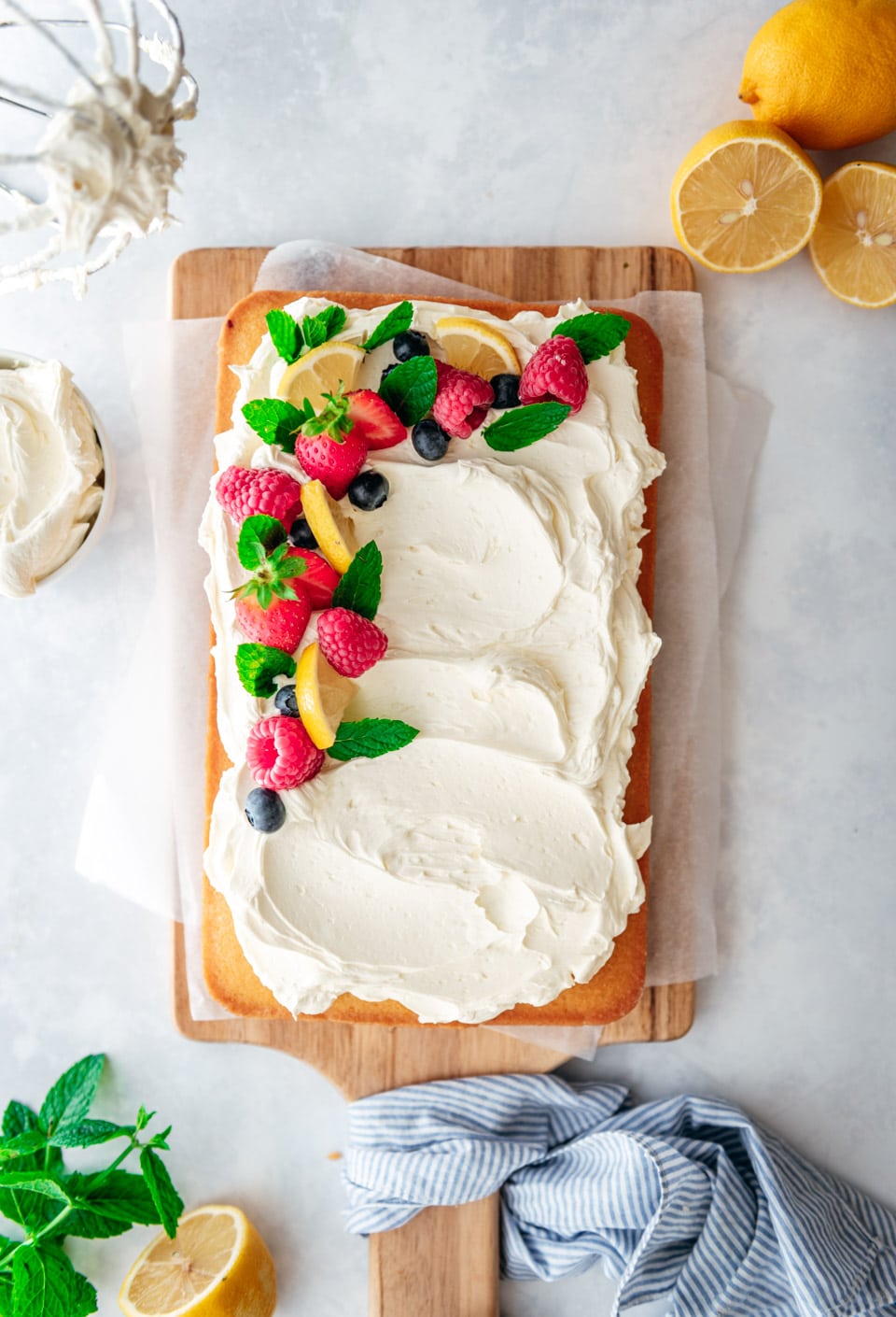 Vegan citroen plaatcake met vegan botercreme