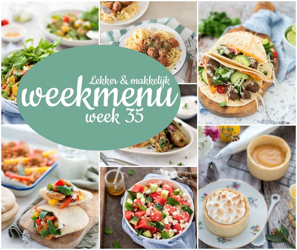 Lekker en makkelijk weekmenu – week 35