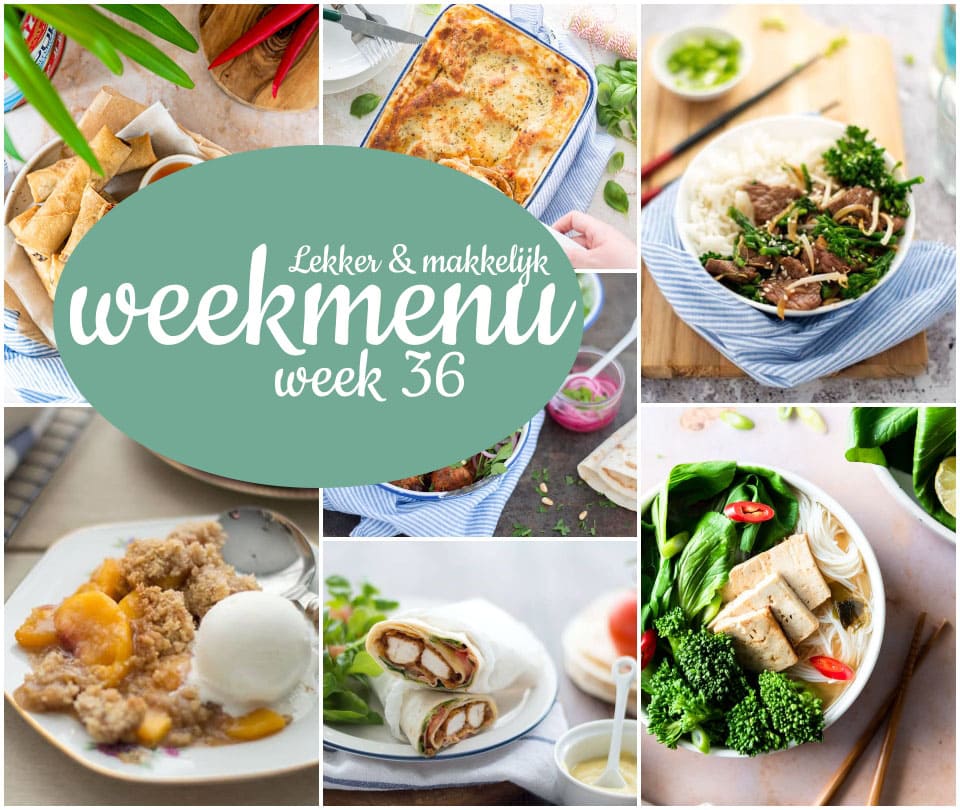 Lekker en makkelijk weekmenu – week 36