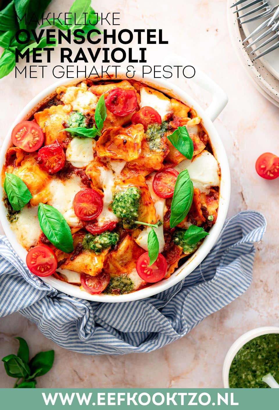 Ravioli ovenschotel met gehakt Pinterest Collage