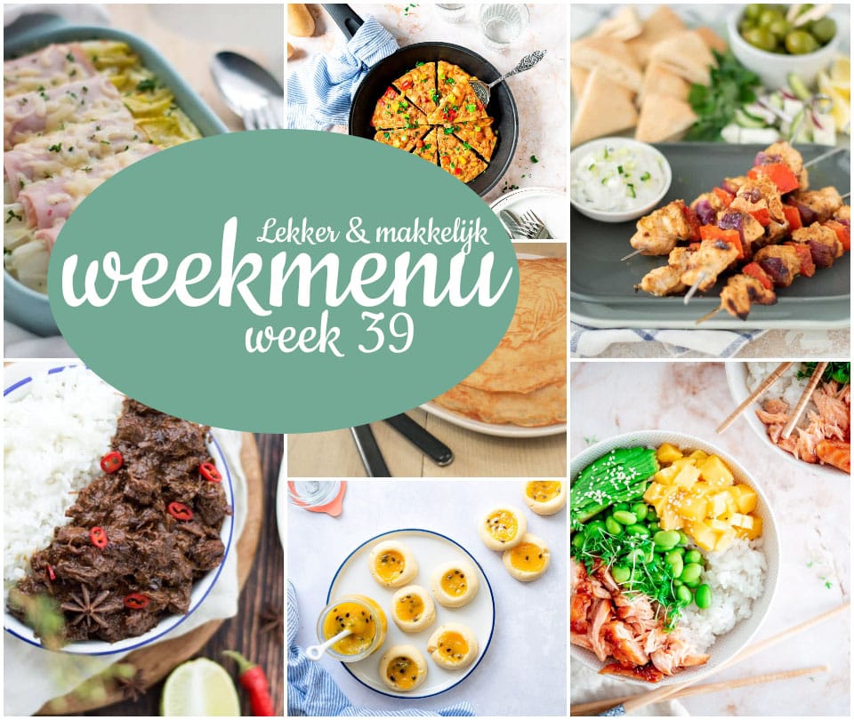 Lekker en makkelijk weekmenu – week 39
