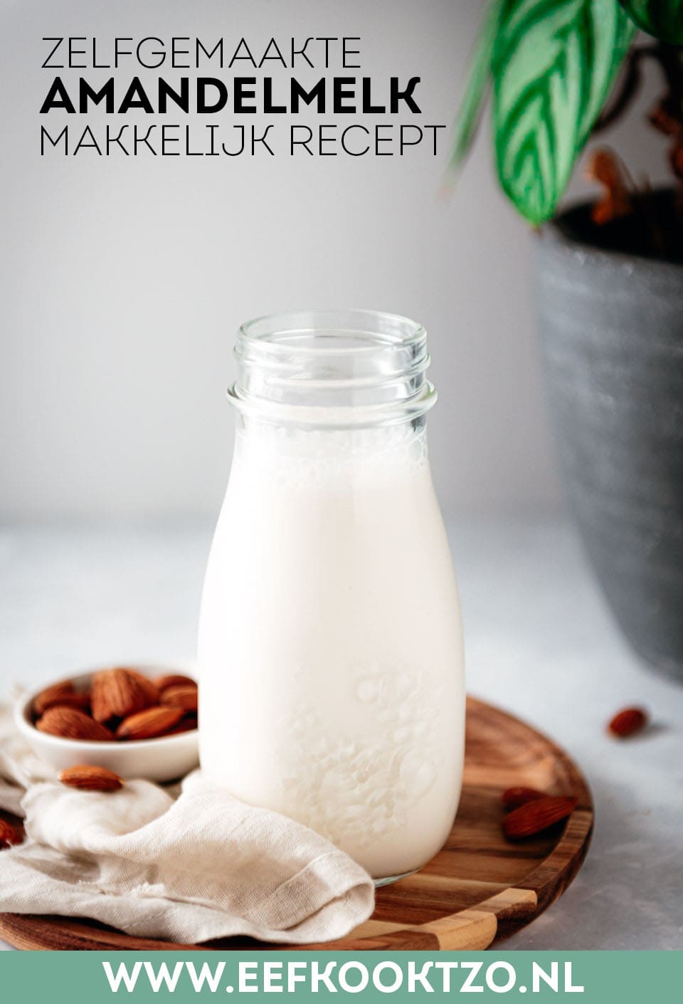 Amandelmelk zelf maken Pinterest Collage