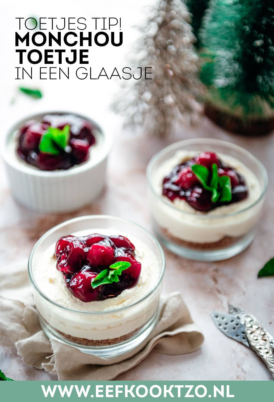 MonChou toetje in een glaasje Pinterest Collage