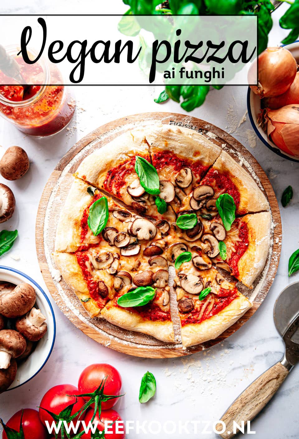 Vegan pizza Pinterest Collage