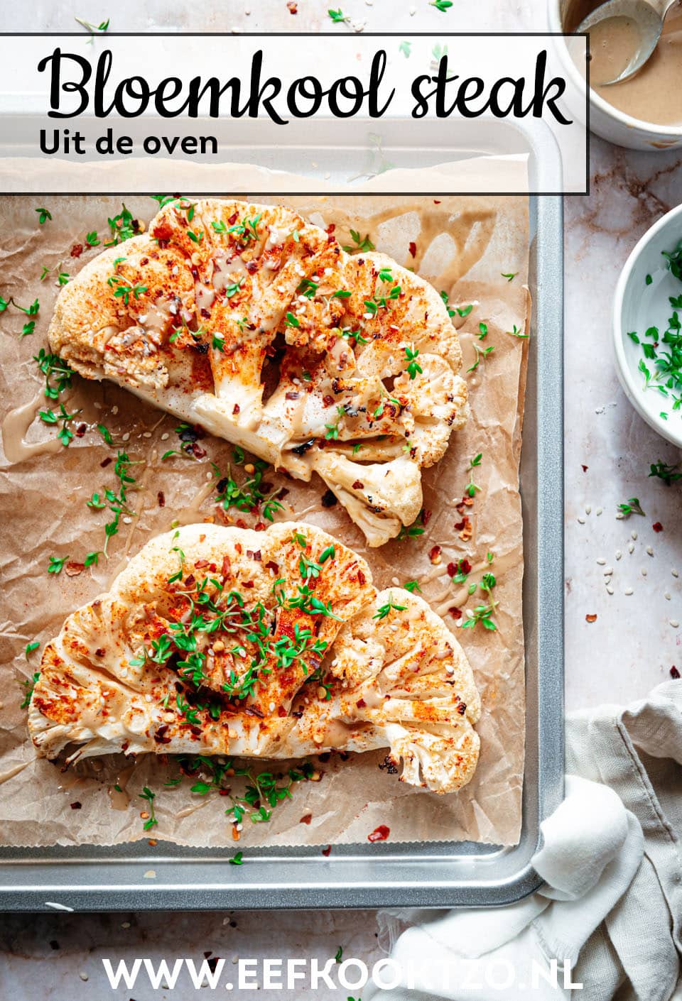 Bloemkoolsteak Pinterest Collage