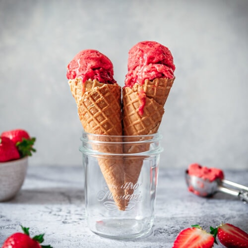 Aardbeiensorbet