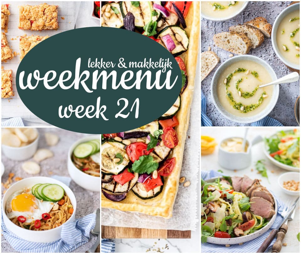 Lekker en makkelijk weekmenu – week 21 - 2021