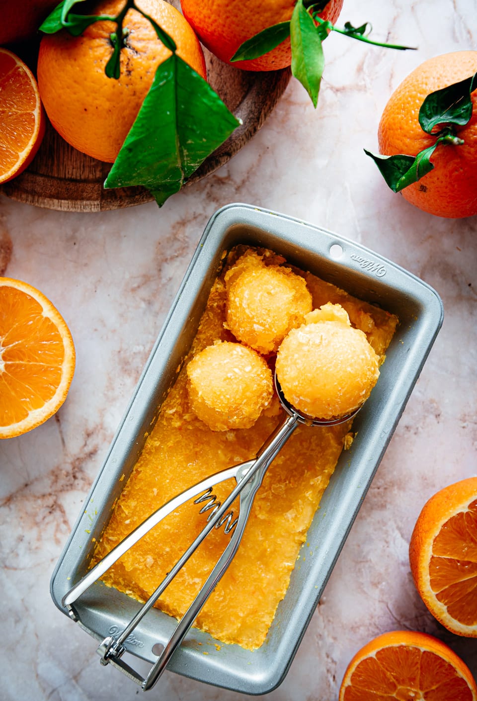 Zelf sorbetijs maken met sinaasappelsmaak
