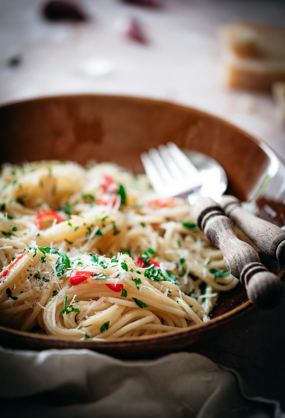 Simpele spaghetti aglio e olio recept