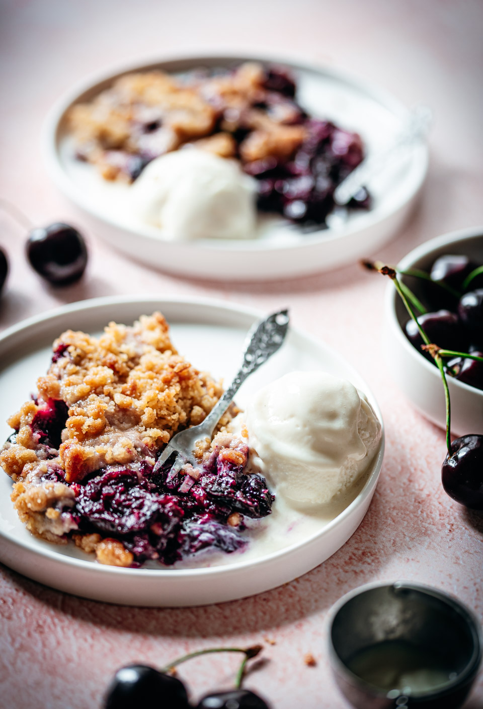 Kersen crumble toetje