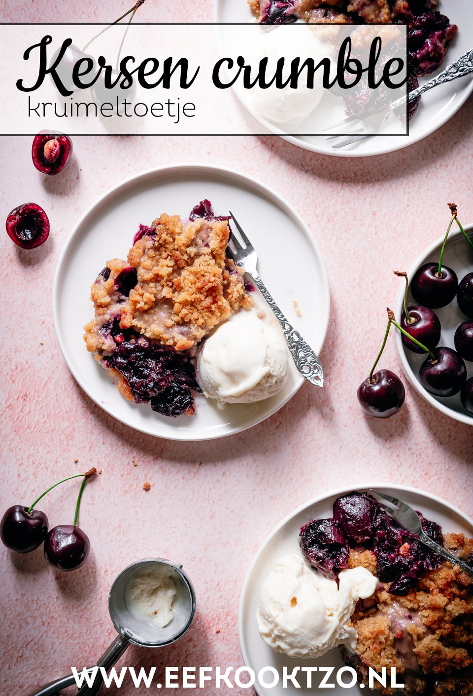 Kersen kruimeltoetje Pinterest Collage