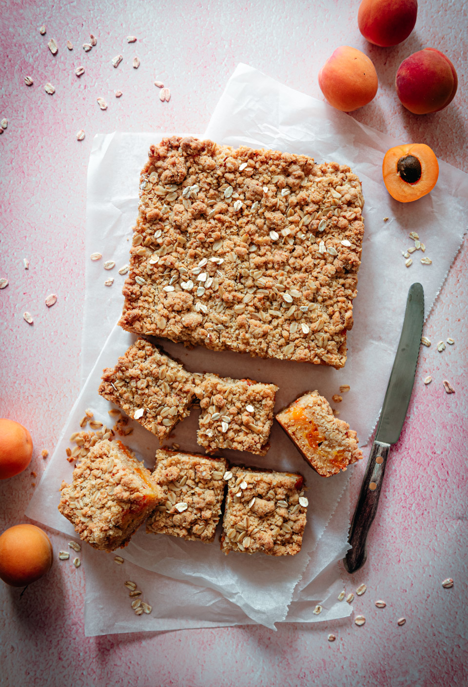 Kruimeltaart met abrikozen