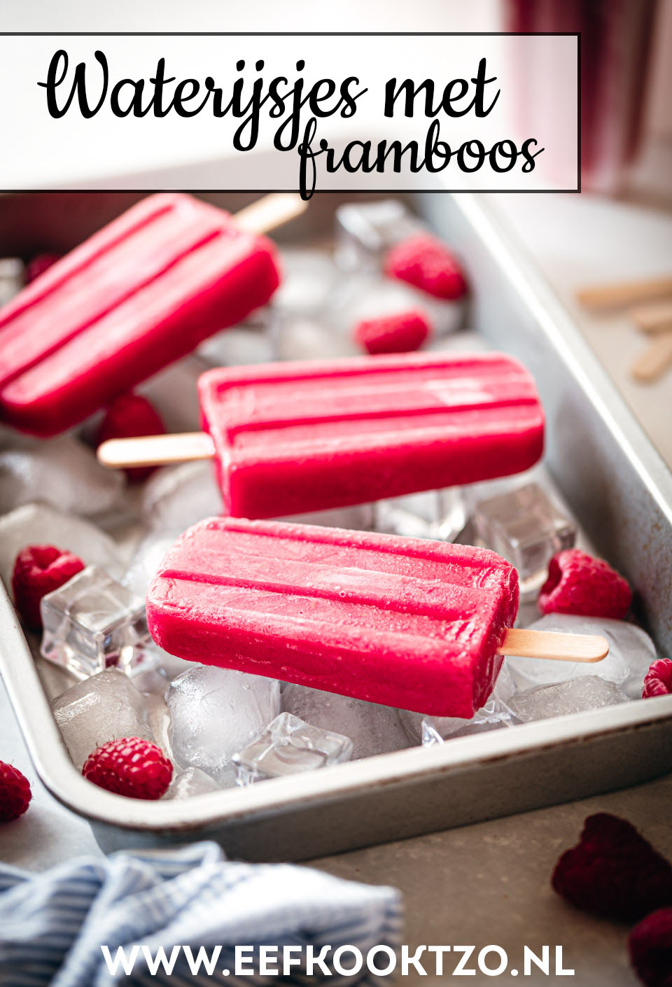 Waterijsjes met framboos Pinterest Collage