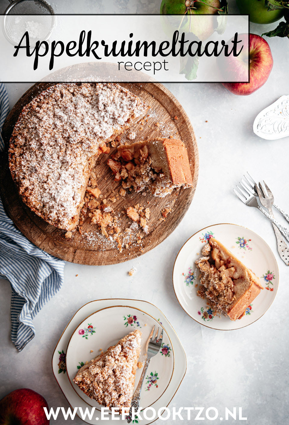 Appelkruimeltaart Pinterest Collage