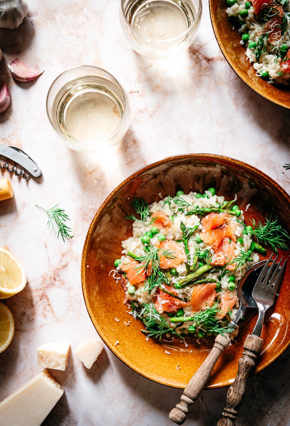 Romige risotto met zalm
