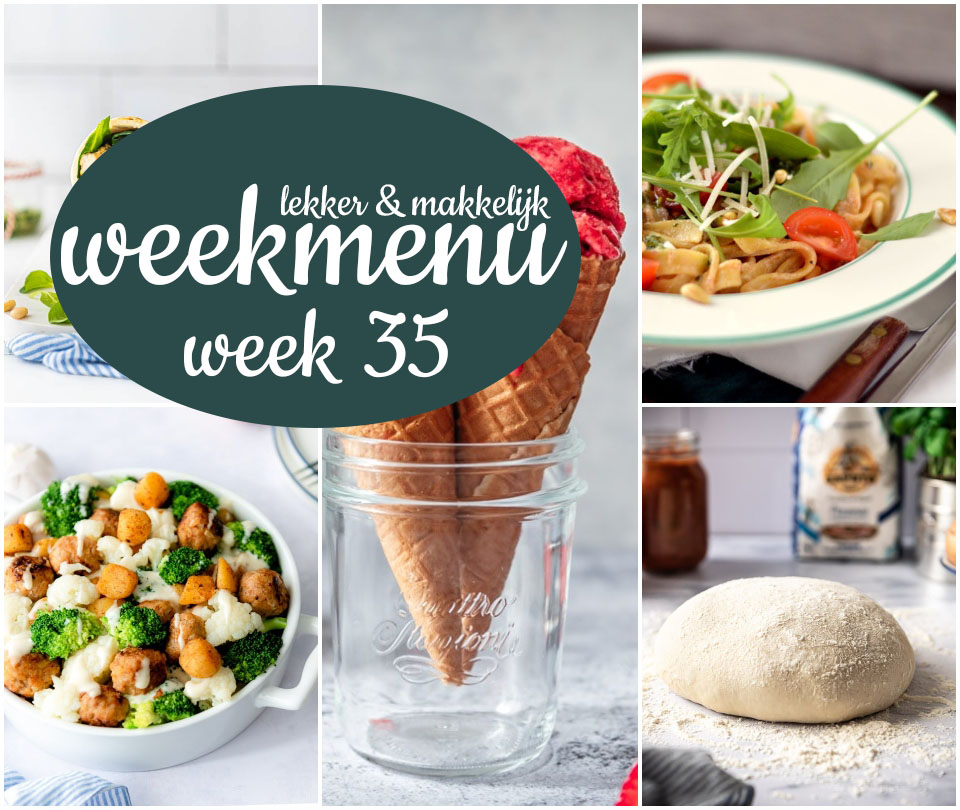 Lekker en makkelijk weekmenu – week 35 2021