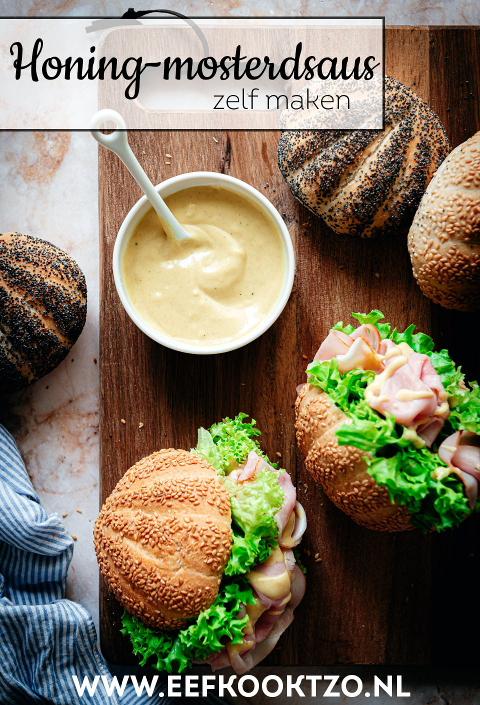 Honing-mosterdsaus zelf maken Pinterest Collage