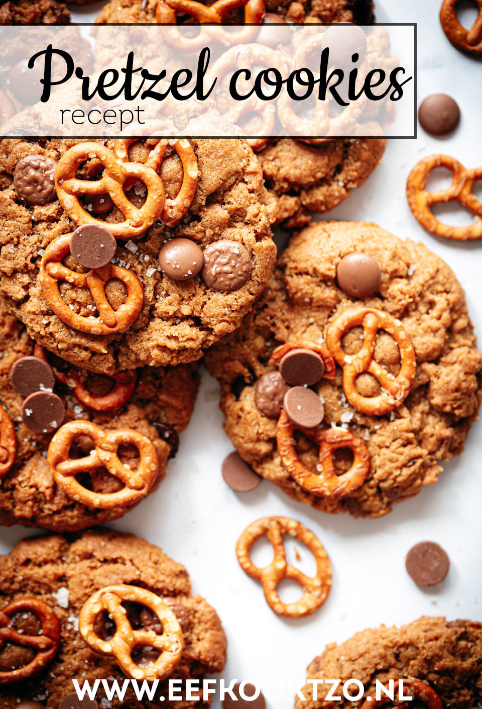 Peanut butter chocolate chip pretzel cookie Pinterest Collage