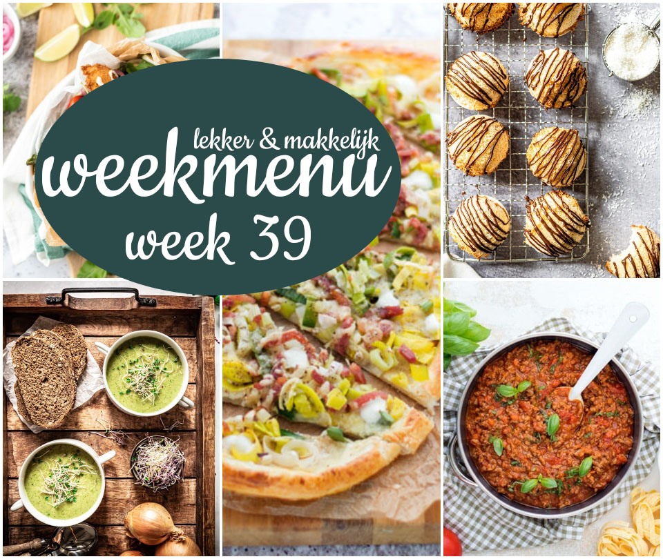 Lekker en makkelijk weekmenu – week 39 2021