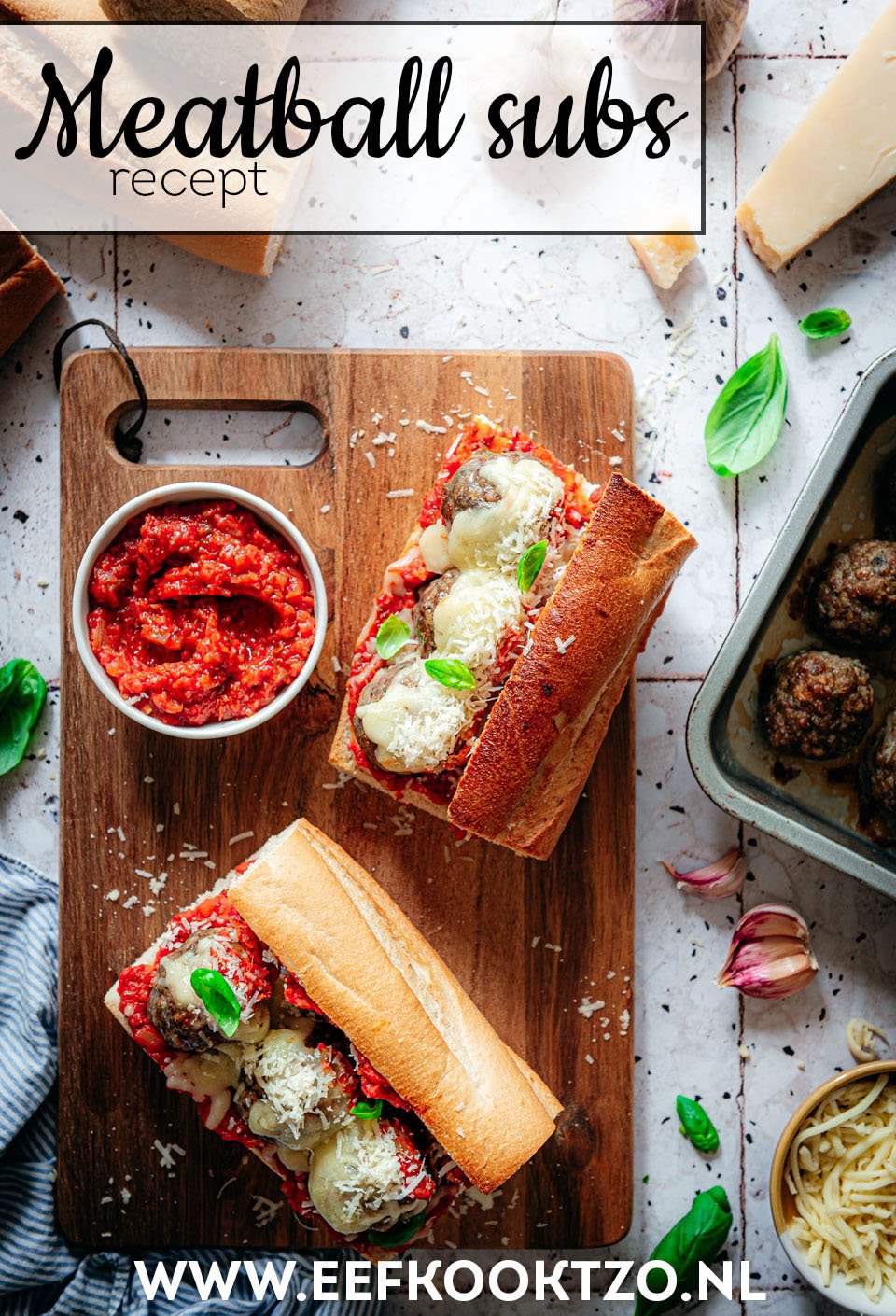 Meatball subs Pinterest Collage