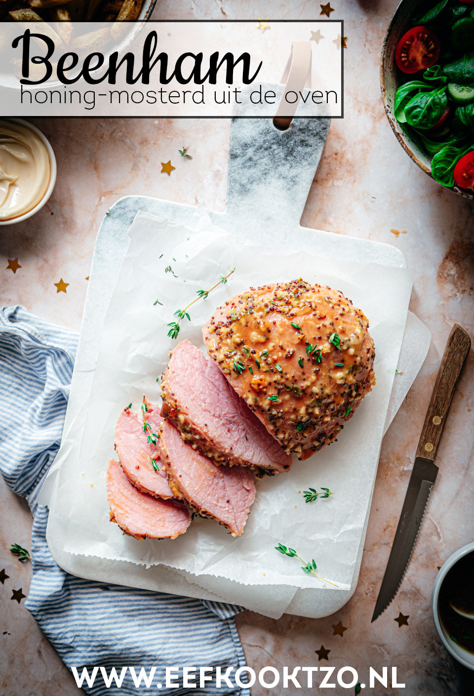 Beenham honing mosterd uit de oven Pinterest Collage