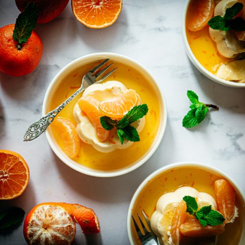 Panna cotta met mandarijn