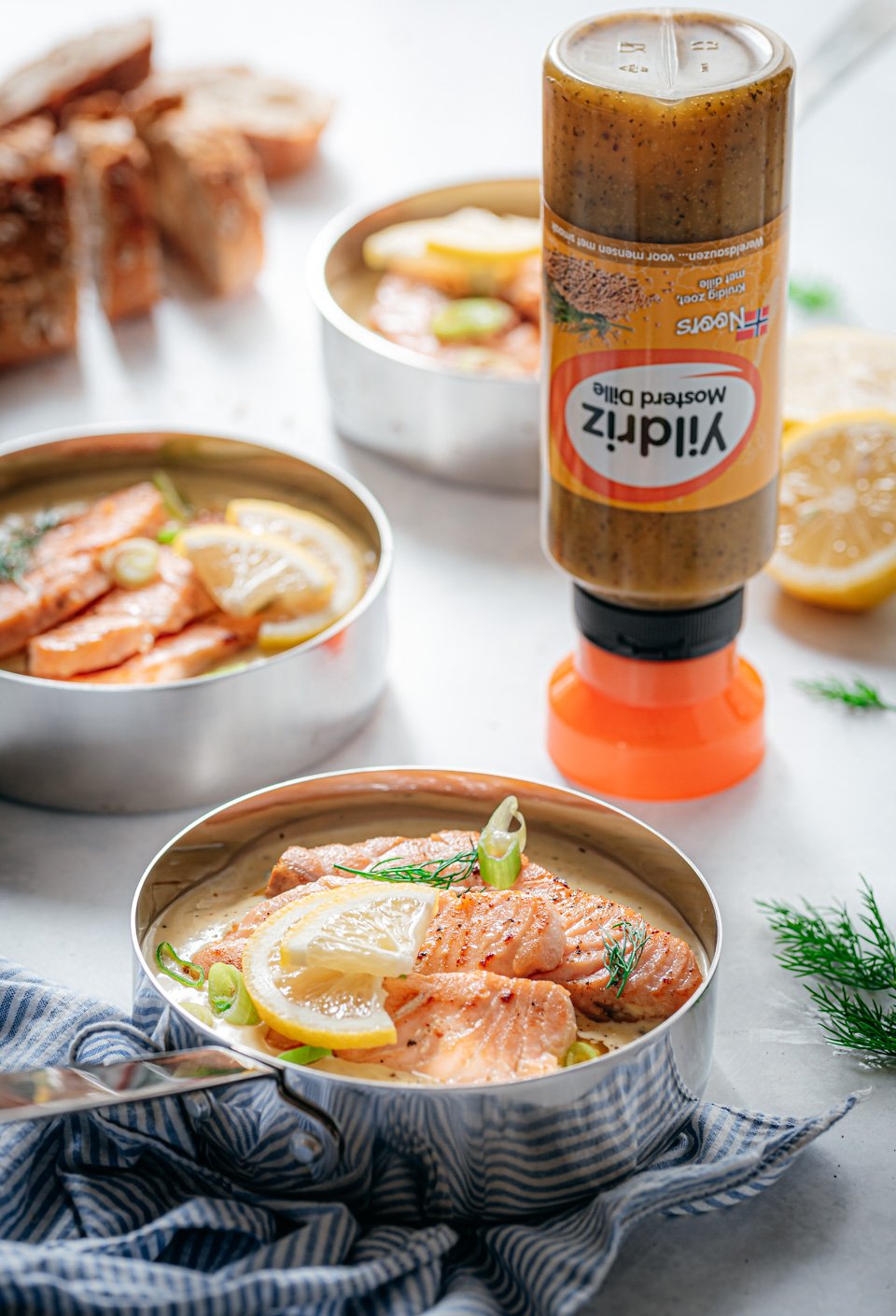 Zalm in mosterd dille saus