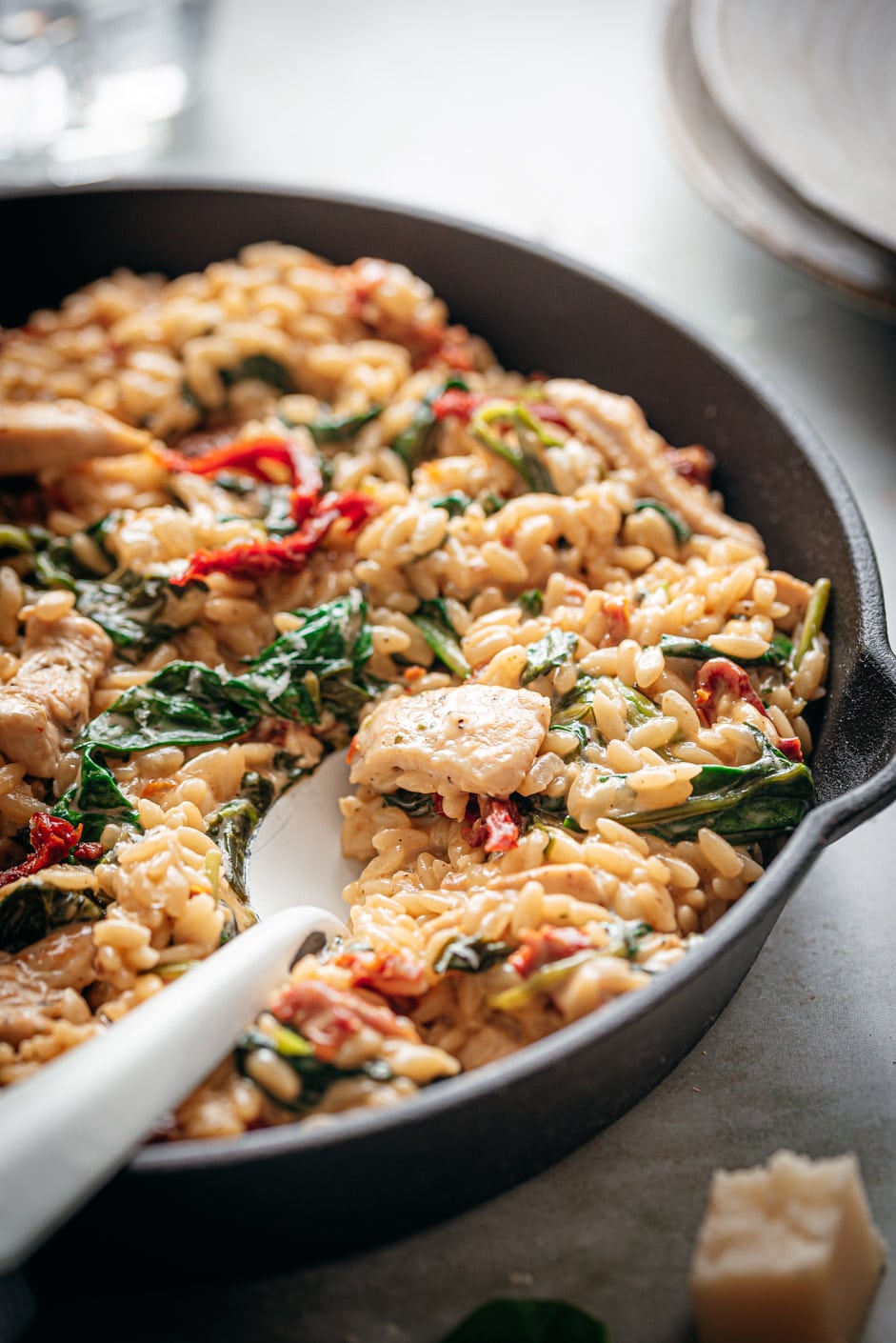 Orzo met kip en spinazie Eef Kookt Zo