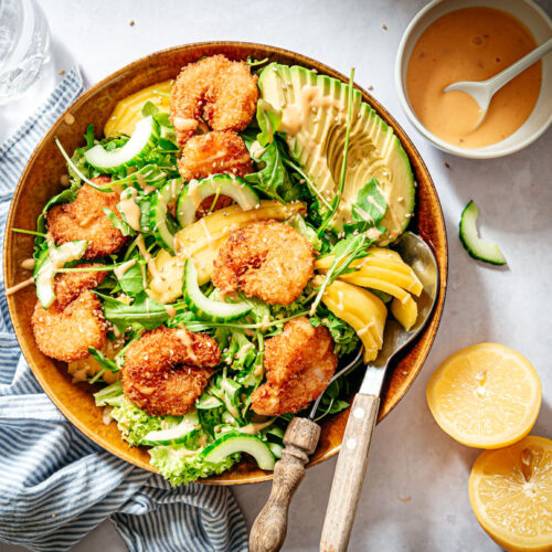 Garnalen salade met mango