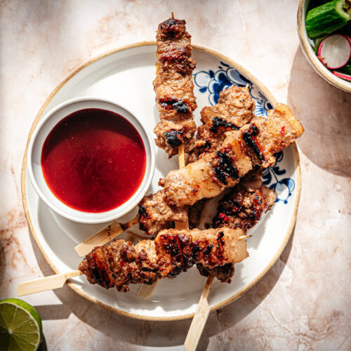 Buikspek spiesjes voor op de BBQ